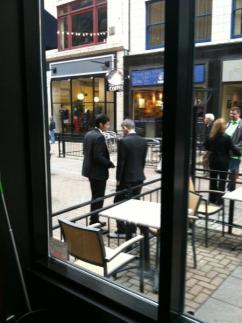 Mike D and AdRock - 4th Street - Cleveland, OH (from inside of Lola restaurant)